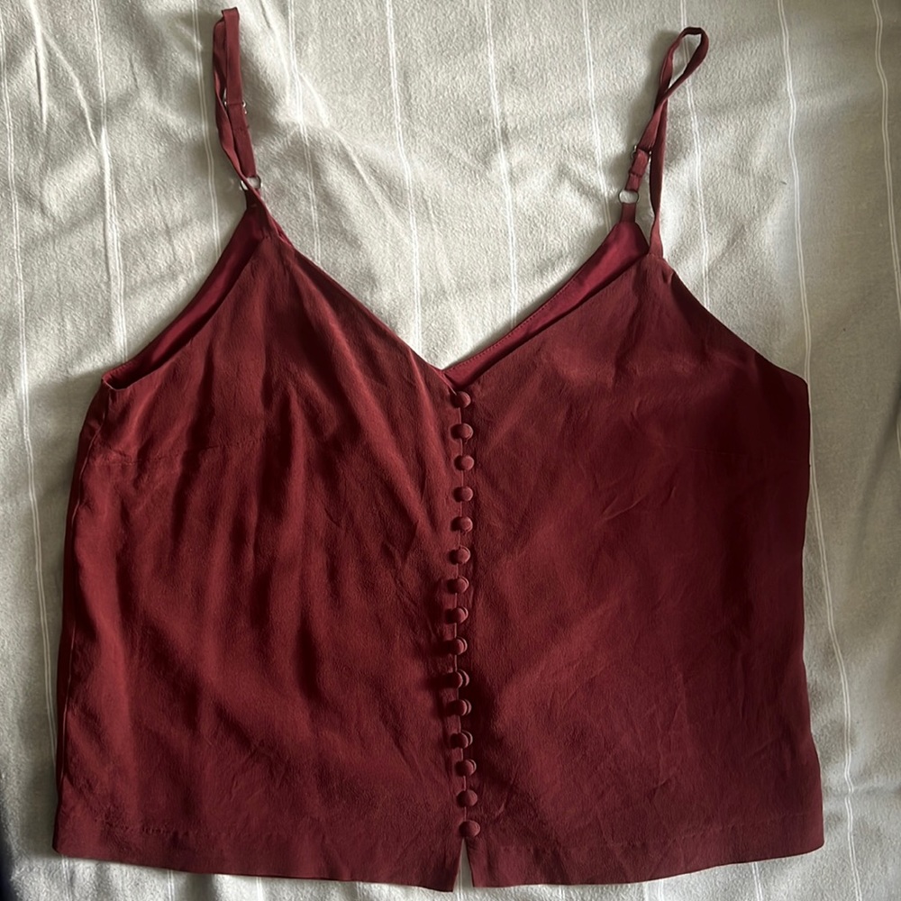MADEWELL SILK BUTTON DOWN CAMI/TOP